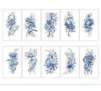 ARYU 10pcs Semi-Permanent Herbal Juice Tattoo Stickers Small Pictures Japanese And Korean Chinese Style Clavicle Back Tattoo Stickers 7 * 12cm U-111