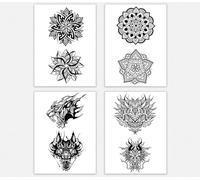 ARYU 1set Back Of Hand Herbal Tattoo Stickers Men Waterproof Long-Lasting Semi-Permanent Arm Stickers Tattoo
