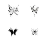 ARYU 1set4pcs Charming Blood Moon Butterfly Herbal Juice Tattoo Sticker Waterproof Semi-Permanent Female Arm 85 * 110mm