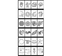 ARYU 24 Herbaceous Tattoos On The Back Of A Totem Hand Are Waterproof For Women And Reflective For Men
