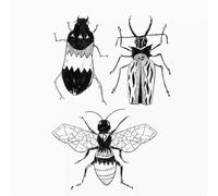 ARYU 2pcs Favorite Big Beetle Rhinoceros Beetle Bee Longhorn Beetle Waterproof Men'S Long-Lasting Hand-Painted Tattoo Stickers 7×10cm