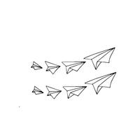 ARYU 2pcs Flying Tomorrow Paper Plane Tattoo Sticker Long-Lasting Waterproof Men'S Neck