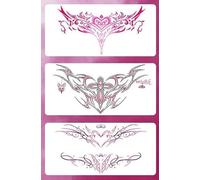 ARYU 3 Colourful Sexy Charm Tattoo Stickers Waterproof Female Long Lasting Private Chest Small Abdomen Stickers Cover Scars 28 * 16cm