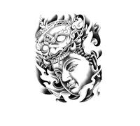 ARYU 3pcs Buddha Half Arm Herbal Tattoo Sticker Juice Simulation Waterproof And Sweatproof 11×18cm Shy-302