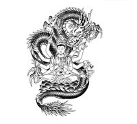 ARYU 3pcs Buddha Half Arm Herbal Tattoo Sticker Juice Simulation Waterproof And Sweatproof 11×18cm Shy-294