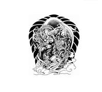 ARYU 3pcs Buddha Half Arm Herbal Tattoo Sticker Juice Simulation Waterproof And Sweatproof 11×18cm Shy-346
