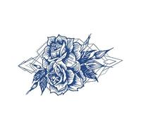 ARYU 3pcs Herbal Rose Tattoo Stickers Semi-Permanent Flower Legs And Arms Cannot Be Washed Off Chest Waist 12×19cm