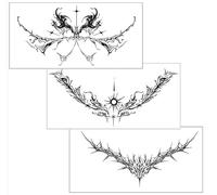 ARYU 3pcs Juice Herbal Tattoo Sticker Waterproof Angel Wing Temporary Tattoo Sticker 16×32cm