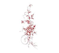 ARYU 4 Butterfly Dance Between Flowers Hand-Painted Rose Colour Tattoo Stickers Waterproof Long-Lasting Girls Cute Accessories Waist Leg Stickers