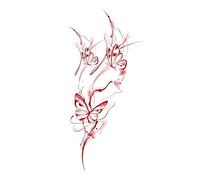 ARYU 4 Butterfly Dance Between Flowers Hand-Painted Rose Colour Tattoo Stickers Waterproof Long-Lasting Girls Cute Accessories Waist Leg Stickers