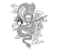 ARYU 4 Dragons Simple Tattoo Stickers Herbal Men And Women Waterproof Long-Lasting Personalised Non-Reflective Semi-Permanent Tattoos