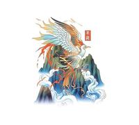 ARYU 4 Fiery Phoenix Soaring Mountains And Rivers Tattoo Stickers Water Female Long Lasting Colourful Abdomen Arm Leg Shoulder Colourful Stickers 11 * 18cm