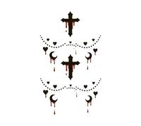 ARYU 4 Halloween Temporary Tattoo Stickers Lasting Waterproof Role-Playing Haunted House Men And Women Halloween Makeup Stickers
