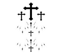 ARYU 4 Halloween Temporary Tattoo Stickers Lasting Waterproof Role-Playing Haunted House Men And Women Halloween Makeup Stickers