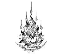 ARYU 4 Nine-Tailed Fox Herb Tattoo Stickers Waterproof Men And Women Lasting Semi-Permanent Sticker Dark Department Of The Chest Arm