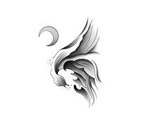 ARYU 4 Pictures Of Stormy Waves Tattoo Waterproof Sweatproof Non-Reflective Tattoo Hd-076