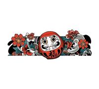 ARYU 4 Sheets Japanese Style Fortune Hunting Colourful Arm Band Tattoo Stickers Old Traditional Male Dharma Egg Koi Crane Waterproof Long Lasting Stickers