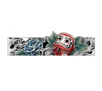 ARYU 4 Sheets Japanese Style Fortune Hunting Colourful Arm Band Tattoo Stickers Old Traditional Male Dharma Egg Koi Crane Waterproof Long Lasting Stickers