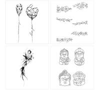 ARYU 4PCS Amazing Herbal Juice Waterproof Tattoos - Durable & Stylish for Women's Arms & Hands - Perfect 11×18cm Size, Long-Lasting Beauty!-Mixed