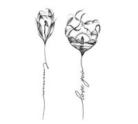 ARYU 4PCS Amazing Herbal Juice Waterproof Tattoos - Durable & Stylish for Women's Arms & Hands - Perfect 11×18cm Size, Long-Lasting Beauty!-059