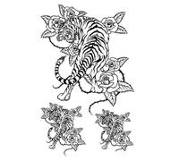 ARYU 4PCS Bold Tiger Juice Herbal Tattoo Stickers - Waterproof, durable, non-reflective semi-permanent arm ink for stylish men and women!-432