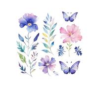 ARYU 4PCS Children'S Day Children'S Butterfly Herbal Tattoo Sticker Waterproof Female Long-Lasting Finger Forearm Ankle Chest Shoulder Glitter Tattoo Sticker 11.5 * 12cm