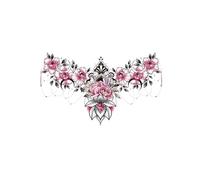 ARYU 4PCS Color Flower Tattoo Stickers Clavicle Chest Scar Cover Flower Arm Tattoo Stickers 24 * 13.8cm C-04
