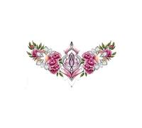 ARYU 4PCS Color Flower Tattoo Stickers Clavicle Chest Scar Cover Flower Arm Tattoo Stickers 24 * 13.8cm C-02