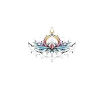ARYU 4PCS Color Flower Tattoo Stickers Clavicle Chest Scar Cover Flower Arm Tattoo Stickers 24 * 13.8cm C-03