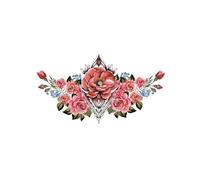 ARYU 4PCS Color Flower Tattoo Stickers Clavicle Chest Scar Cover Flower Arm Tattoo Stickers 24 * 13.8cm C-06