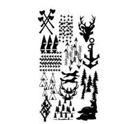 ARYU 4PCS Compass Design Temporary Tattoos - Waterproof & Long-lasting Herbal Juice Finger Snake Style, Non-Reflective for Men and Women, Semi-Permanent Arm Art!-418