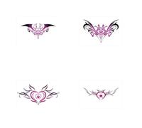 ARYU 4PCS Couples Sexy Succubus Pattern Tattoo Sticker Private Waist Abdomen Tattoo Sticker Waterproof And Durable (E-008)