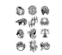 ARYU 4PCS Get noticed with our amazing 4 small picture tattoo stickers - waterproof, long-lasting, and high-end for both men and women!-281