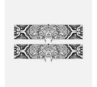 ARYU 4pcs Half-Arm Herbal Juice Tattoo Stickers Simulation Non-Reflective Ring Arm Feeling Men'S Long-Lasting Scar Covering 11×18cm Shy-Jb07