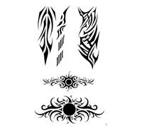 ARYU 4PCS Herbal Tattoos On Men'S Waterproof Durable Arm Shoulder Dark Devil Mark Simulation Non-Reflective 11×18cm