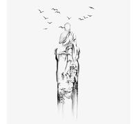 ARYU 4PCS Monk Juice Tattoos Stick High Mountain Ink Painting Arms Hand Back Non-Reflective Flying Goose Cloud Ink Wind Arms Legs.