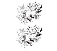 ARYU 4PCS Smart Fox Nine-Tail Fox Juice Herbal Tattoo Stick Waterproof Lasting Arm Wash Not Off Non-Reflective Men And Women Semi-Permanent.-387