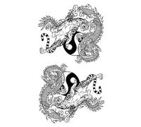 ARYU 4PCS Stunning Tiger Downhill Juice Herbal Tattoo Sheets - Waterproof, Permanent Arm Design, No Shining, Perfect for Him and Her, 12×19cm!-435