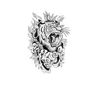 ARYU 4PCS Tiger Down Mountain Juice Herbal Tattoo Stickers - Waterproof, Long-lasting, Non-Reflective Temporary Tattoos for Everyone!-440