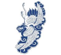 ARYU 5pcs White Crane Tattoo Sticker Herbal Waterproof Long-Lasting Leg Back Semi-Permanent 12×19cm