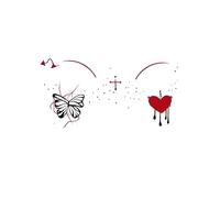ARYU 6 Butterfly Love Heart Face Stickers Tattoo Stickers Waterproof Long Lasting Girls Halloween Imitation Makeup Cartoon Horror Show Girls Face Makeup