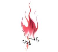 ARYU 6 Pieces Of Flame Red Colourful Tattoo Stickers, Summer Fresh And Pure Style, Girl'S Hand Back And Arm, Washable And Durable, Realistic
