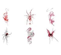 ARYU 6PCS Colorful Explosive Butterfly Spider Snake Dark Network Red With Realistic Painted Tattoo Paste Non-Reflective Washable Combination 2