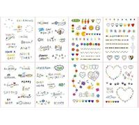 ARYU 8PCS Color English Tattoo With Small Pattern Line Stickers Fingers Hyuna Style Simple Cute Small Size Female Lasting
