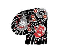 ARYU Carp Tengu Bullying Colourful Tattoo Stickers Men Planking Handsome New Waterproof Long Lasting Stickers