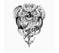 ARYU Cobra Flower Arm Tattoo Stickers Men Waterproof Long-Lasting Herbal Semi-Permanent Arm Chest Back Totem 17×24cm
