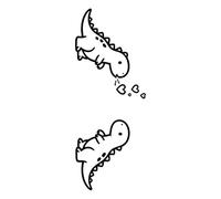 ARYU Dinosaur Minimalist Line Art Temporary Tattoo Stickers, Waterproof Couple Design, 6cm x 10cm, 10 Sheets