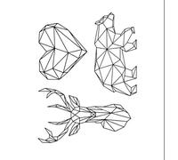 ARYU Line Love Elk Polar Bear Tattoo Stickers Durable Waterproof Small Clear