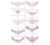 ARYU Phantom Tattoo Stickers Heart Net Red Sexy Chest Belly Waist Totem Glow-In-The-Dark Couple