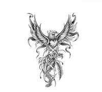 ARYU Phoenix Full Back Semi-Permanent Herbal Tattoo Stickers Old Herbal Juice Non-Reflective 34 * 48cm